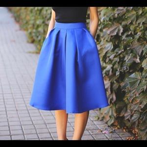 Shein Flared Royal Blue Skirt